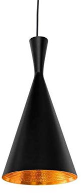 B·LED BARCELONA LED BarcelonaLED Lampada a Sospensione da Soffitto Vintage Luce a sospensione E27 Plafoniera Retro Paralume in Metallo nero-oro per Cucina Sala Bar Ristorante Solvang