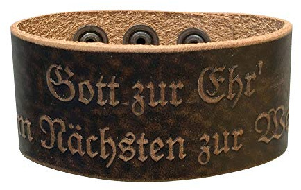 Lederarmband Herren-Armband braun Herrenarmband f. Lederhose Leder Tracht Damen Bayern Austria O´zapft is Weidmanns Heil Feuerwehr Gott zur Ehr