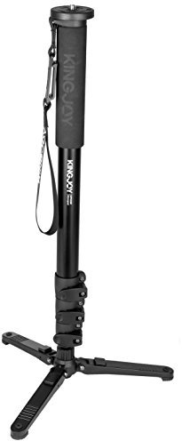 Kingjoy MP Series sezioni mini treppiede regolabile con base, fotocamera video foto monopiede per DSLR videocamere, Compact, nero (MP4008 F)