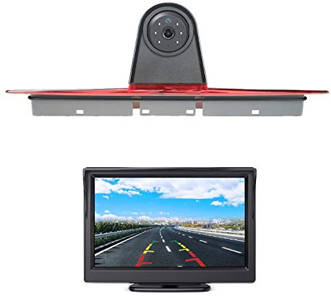 Rückfahrkamera 3. Bremsleuchte Set für MB Sprinter W906 / VW Crafter Bremsleuchte Kamera Bremslicht Einparkkamera IR Licht Nachtsicht Kamera + 4.3 Zoll DVD Monitor TFT Bildschirm LKW KFZ LCD Display