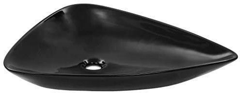 vidaXL Waschbecken Keramik Dreiecksform Schwarz Handwaschbecken Waschtisch
