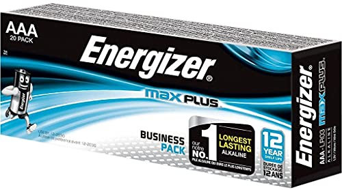 Energizer® Max Plus™ Lot de 20 piles alcalines AAA LR03 1,5 V (20 pièces)
