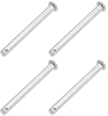 sourcing map Single Hole Clevis Pins - 6mm X 60mm Flat Head 304 Stainless Steel Link Hinge Pin 4Pcs