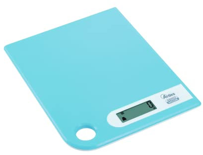 Ardes AR1PA1/V RAL Bilancia da Cucina Digitale, Modern Style con Foro Passante per Appenderla, Peso Max 5 kg, Azzurra, Acciaio