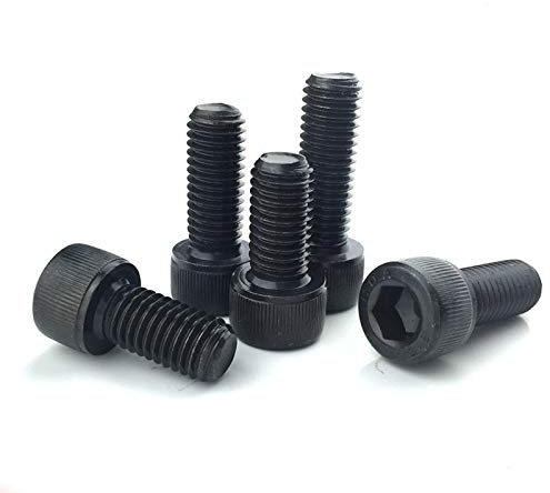 L-MEIQUN, M7 Inbusschrauben Hex Zylinderschraube Schraube Sicherungsmuttern Sechskantschrauben 10-50mm Länge Schwarz (Größe : M7 x 30mm (5Pcs))