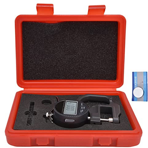 Fafeicy Spessimetro elettronico, strumento di misurazione di spessore del micrometro digitale LCD portatile 0-12.7mm per lo spessore dei materiali molli, Strumento Di Misurazione