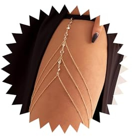 Atentuyi Geschichteten Kristall Bein Kette Gold Sexy Bikini Strand Geschirr Böhmischen Körper Kette Oberschenkel Schmuck Für Frauen Und Mädchen