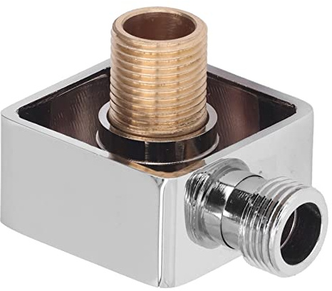 G1/2 Chrome Shower Elbow Connector Wall Supply, Full Copper Brass Wall-Mounted Shower Hose Adapter with Chrome Finish for Handheld Shower Head