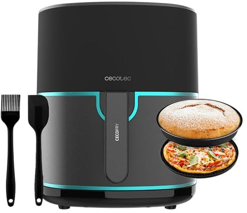 Cecotec Friggitrice ad aria senza olio da 6,5 L Cecofry Fantastik Inox 6500 Pack. Air Fryer. 1700 W, acciaio inox, 12 menu, tecnologia Perfect Cook, 80-200 °C, tempo regolabile, confezione di