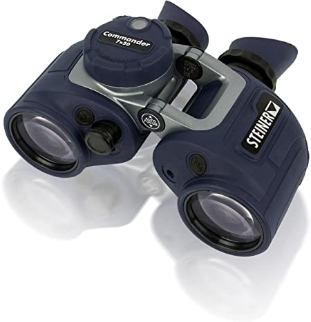 STEINER Marine-Fernglas Commander 7x50c - Deutsche Marken-Qualität, 30 Jahre Garantie, HD-stabilisierter Kompass, 10m wasserdicht, extrem robust, das Flaggschiff unter den Marine Ferngläsern