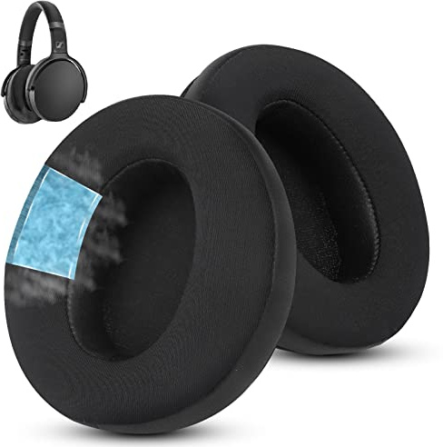 Wzsipod Kühlgel Ohrpolster für Sennheiser HD450BT/HD4.50/HD4.40BT– Schwarz | für HD4.50BT/HD4.50SE/HD4.40BT/HD4.30G/HD4.20S/HD458BT/HD450BT/HD400S/HD350BT-Aus Eisseidengewebe gefertigt