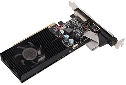 GT 610 Grafikkort, 2GB DDR3, Stöd för DirectX 11 64 Bit, Single Fan GPU PC Gaming Video Card, PCI Express 2.0, VGA, DVI, HDMI