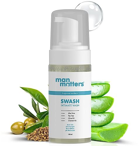 Green Velly Man Matterrs Intimate Wash with Aloe Vera, Tea Tree for Men Anti Bakterial, Anti Itch, Anti Odour | Better Private Parts Hygiene| pH Balanced Intimate |120ml