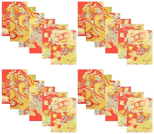 Tofficu 30stücke Chinesische Rote Umschläge Traditionelle Geldgeschenke Für Neujahr Glücksumschläge Mit Elegantem Design Für Feiern Und Festlichkeiten Stabile Papierqualität