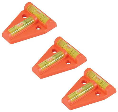 der kleine Handwerker 3 x Mini Wasserwaage mit Horizontallibelle und Vertikallibelle 60 x 45 mm zum anschrauben
