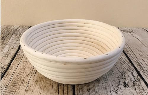 AITAF Gärkorb Zum Brotbacken Oval Rund Aus Natürlichem Peddigrohr Brot Gärkörbchen Aus Peddigrohr Zum Brot Backen, Brotkörbchen, Brotform Mit Waschbarem Leineneinsatz (Size : Round 25cm), BHNJ152NJ