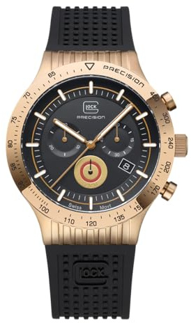 GLOCK Orologio al quarzo da uomo, cassa da 43 mm, con cassa in acciaio e datario, orologio da uomo con lancette e indici Swiss Super-LumiNova, 20 ATM, GW-34, Coyote, 200 mm, Moderno