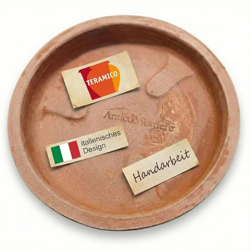 Teramico Blumentopf Terrakotta Pflanzgefäß Liscio Toscana limoni Toscana -Italienische Handarbeit- 25cm - 40cm ABSOLUT FROSTFEST Italienisches Terracotta (Passender Teller, 45cm)
