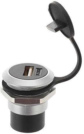 Housoutil USB Panelmontage USB Koppler Buchse Schottverlängerung Zinklegierung Silber Für Unterputzinstallation Elektronik