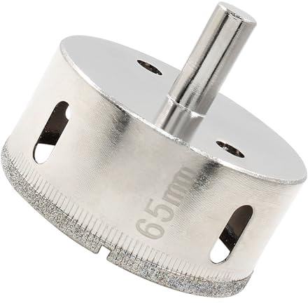Cjueiom 1 juego de brocas de diamante de 65 mm, juego de brocas de sierra perforadora de vidrio, brocas con punta de diamante para azulejos de cerámica, porcelana, mármol, piedra de granito
