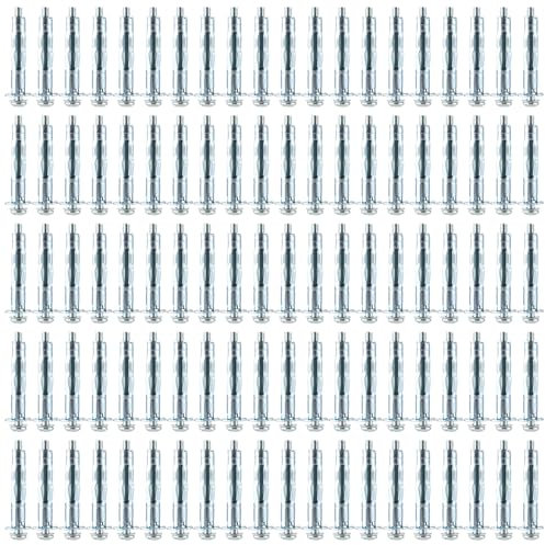 GBACHOOSE Lot de 150 chevilles d'ancrage M4 x 45 mm, galvanisées, en acier inoxydable, pour corps creux, pour charges lourdes, pour cloison sèche, messager