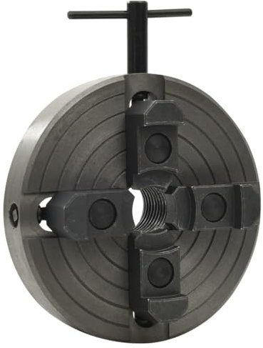 Xichuzi Mandrino per Legno a 4 Griffe M33 in Acciaio Nero 150x63 mm, mandrino, mandrino del tornio di Legno, mandrino del tornio di Legno a 4 Griffe