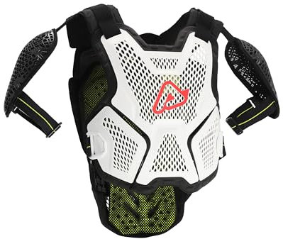 Acerbis Brustpanzer P035 Zertifikat L2 EN 1621EXTRA Licht Rüstung Körperschutz Protektor Cross Enduro Offroad Chest Protektor (Weiss)
