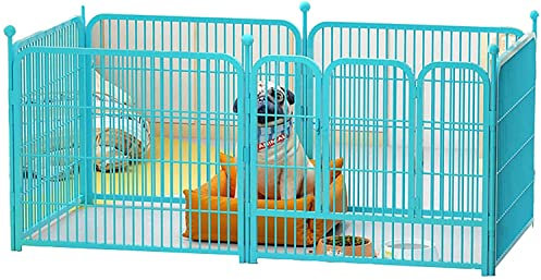 Hundekäfig, Haustierkäfig, Innen-Haustierzaun, großer Platz, Verbindungsstange, kleine und mittelgroße Katzen und Hunde und Größen, blau, S