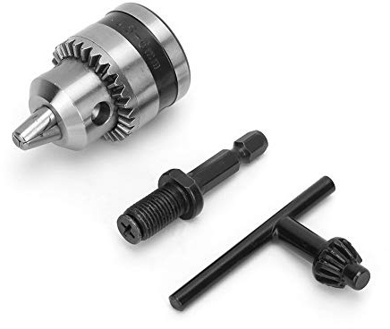 Juroupi Light Wrench Drill Chuck 0.6-6MM 3/8-24UNF + 1/4 Hex Head 3/8 Thread Spacer Sleeve/Shaft Extender