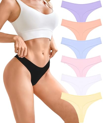 BeReady Perizoma Tanga Donna Cotone Mutande Donna Seducente Brasiliana Slip Cotone Traspirante Set Intimo Mutandine a Vita Bassa Thong Multipack da 6 Pezzi