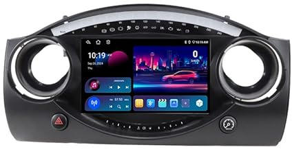 Android 15 Autoradio 9 Pulgadas Radio Coche con Pantalla Táctil para BMW Mini Cooper S R50 R52 R53 2004-2007, Navegación GPS BT WiFi USB WiFi DSP Reproductor De Pantalla Mandos Volante