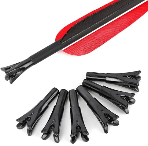 SHARROW Archery Nocks Rapid Shooting Arrow Nocks Plastic Replacement Insert Arrow Tails Nock for ID 6.2mm Arrow Shafts (12, Black)