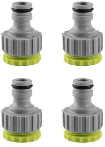 GNALIA Raccord Tuyau D'Arrosage - 4 Pièces Adaptateur De Robinet 2-En-1 Vert Pomme, Connexion 1/2-3/4 Pouce Pour Jardin Et Tuyau Plastique