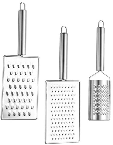 Alipis Rallador De Cocina Pequeño De 3 Piezas Rallador De Queso Portátil Multiusos De Acero Inoxidable Con Mango