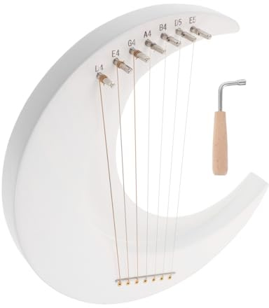 PartyKindom Mini-harfe Saiten Mondleier Aus Holz Musikleier Für Anfänger Tragbare Leier Mit Stimmschlüssel Holzsaitenharfe Zum Erlernen Und Spielen