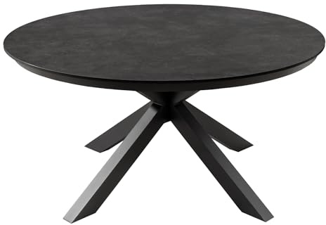 Riess Ambiente Runder Outdoor Esstisch Galaxy - 120cm - anthrazit - Keramik Aluminium Gartentisch Terrasse Balkon
