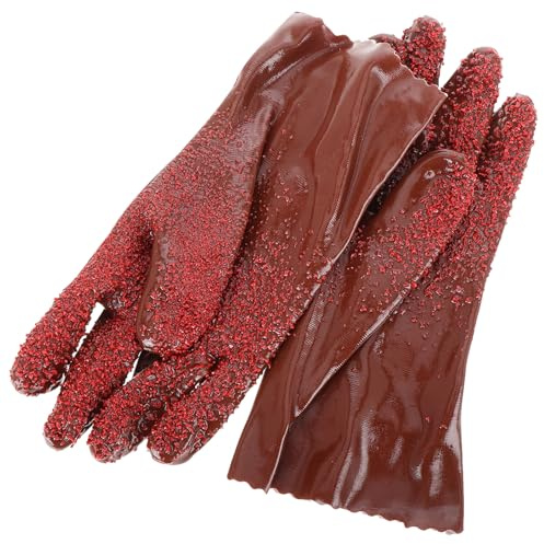 Yardenfun PVC Non-Slip Cleaning Gloves for Household Dish Washing Waterproof Heavy Duty Abrasion Resistant Gloves for Plumbing and Drain Cleaning Men and Women
