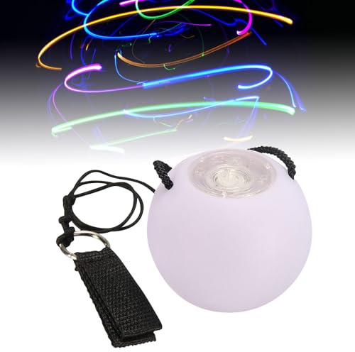 LED de malabares giratorio con efecto estroboscópico, adecuado para principiantes, niños y adultos para bailar campamentos de luz y en la oscuridad (blanco, 8 cm)