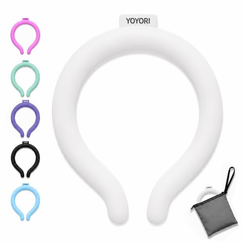 Cooling Neck Wrap with Insulated Bag, Reusable Ice Neck Ring & Body Cooler for Summer Heat, Wearable Cooling Tube Maintains 18°C/64°F for Outdoor, Sports, Travel (White)