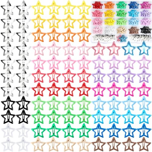 Funtopia 104 Barrettes Cheveux Étoile Y2K, Pince Craquante Fille avec Boîte