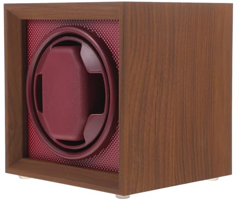 MOBUTOFU Enrollador de Relojes Automático de Madera Marrón Tres Engranajes Ajustables y Funcionamiento Silencioso, Estuche Giratorio Elegante para Guardar Relojes Mecánicos en Regalos
