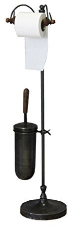Keyhomestore - Porta escobilla con portarrollos para baño, color negro