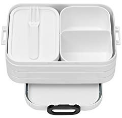Mepal - Panier-Repas Bento Take A Break pour Midi - Boite Repas Compartiment - Lunchbox pour Sandwichs, Petits Snacks et Restes - Snack & Déjeuner - 900 ml - White