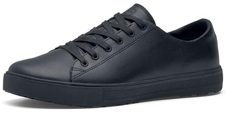 Shoes for Crews Unisex Slip-Resistant Work Sneakers – Comfortable, Lightweight, Water-Repellant & Non-Slip – Ideal for Gastronomy Restaurant Catering Kitchen, Chef-Footwear – Low Rider IV Black