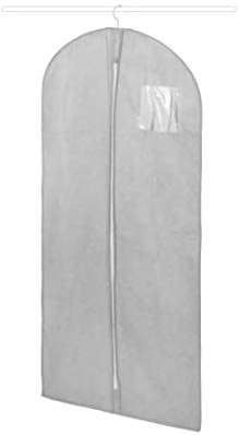 Compactor RAN10163 Kleidersack, Lange Länge für Kleider und Mäntel, Reißverschluss, staubdicht, Grau, 60 x 137 cm