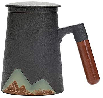 Tazas De Té De Cerámica Con Tapa, Taza De Café Elegante Y Taza De Té De Café Con Cuchara.