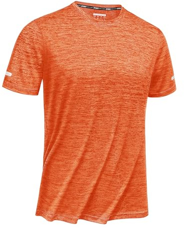 TACVASEN Tee Shirt Running Homme T-Shirt Respirant Séchage Rapide Sportswear Homme Running Top Marcel Haut Gym Musculation Fitness Mâle Orange, XL