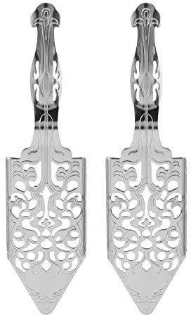ANTIOCH Cucchiai di assenzio da 2 pezzi, kit di fabbricazione di cucchiai da cocktail di assenzio in acciaio inox contagocce gotico per fontana di assenzio