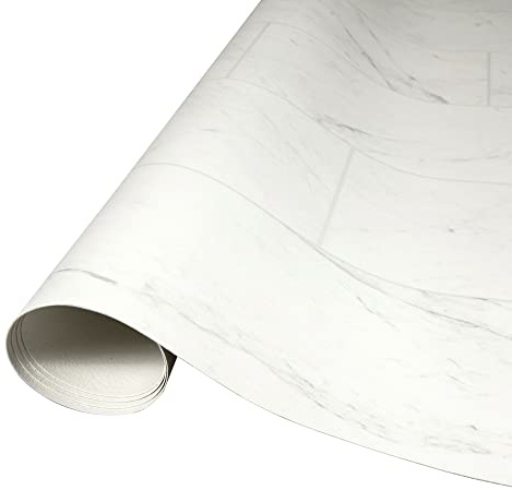 Mohawk Elite Sheet Vinyl Flooring in Calla Lily Marble | 8'6W x 9'L Roll | Easy DIY Friendly Installation | Durable/Waterproof/Dent Resistant | (76.5 SQFT)
