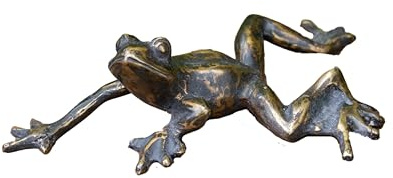 IDYL Bronze-Skulptur Frosch liegend 5 x 16,5 x 13 cm